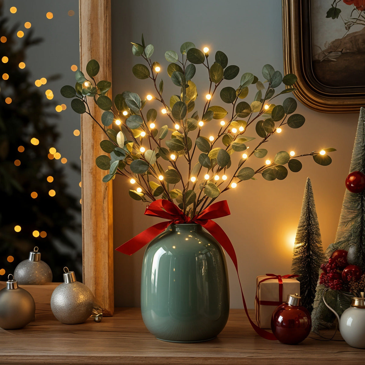 Leuchtender Olivenzweig LED-Lampe in Warmweiß für Innenräume