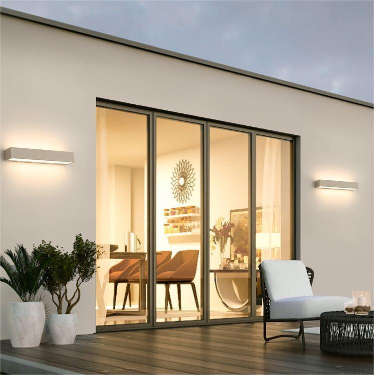 LumoEdge Außenwandleuchte Modern LED Up&Down Schwarz Garten