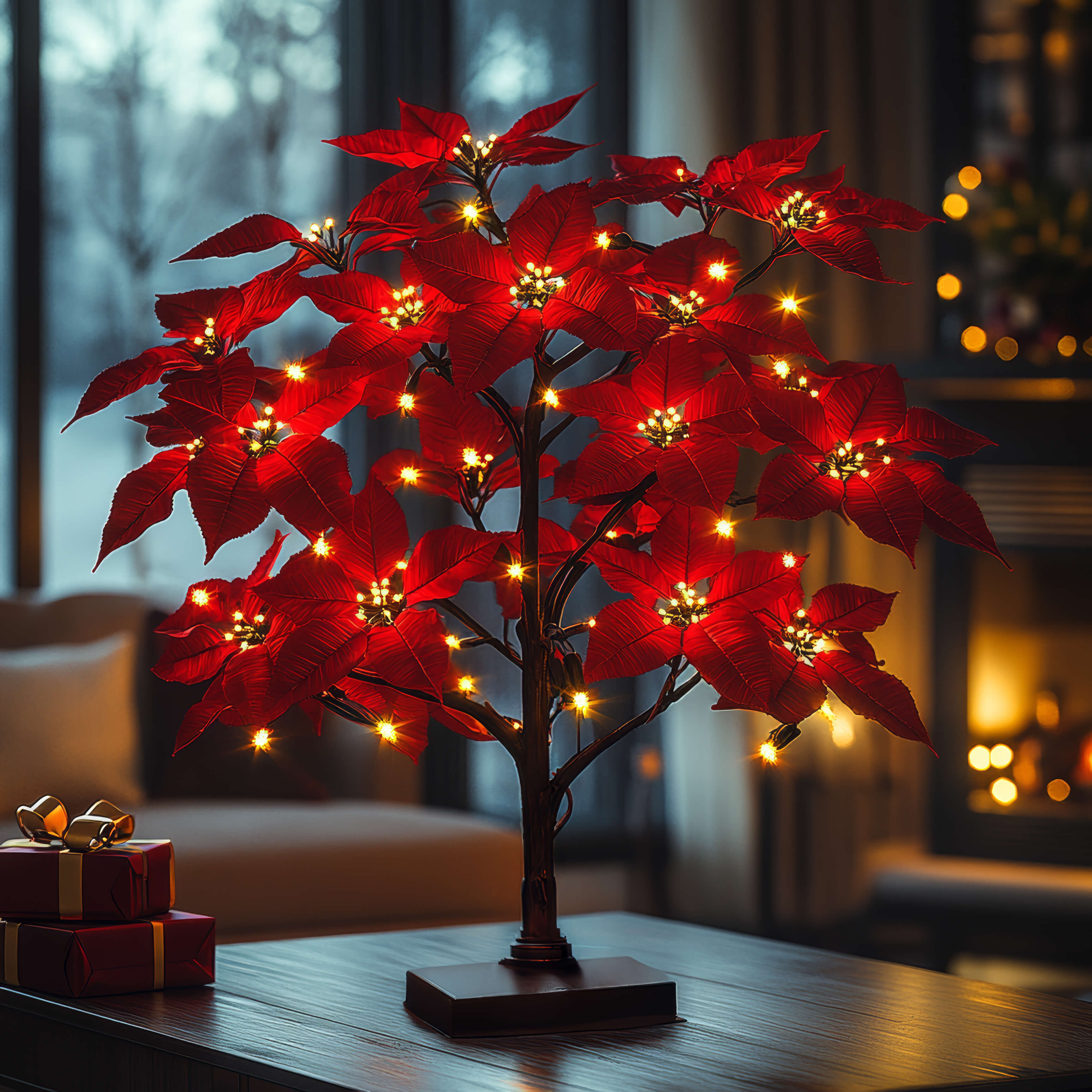 Leuchtender Weihnachtsstern-Baum LED-Dekolampe für Innenräume