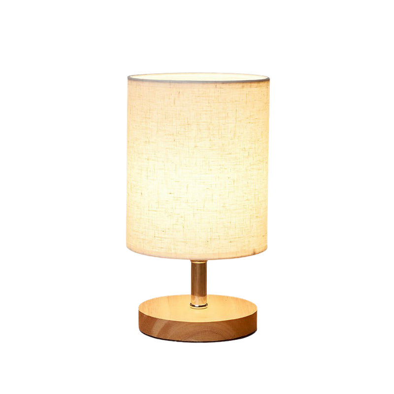 LinenWood - Minimalistische Tischlampe aus Holz und Leinen