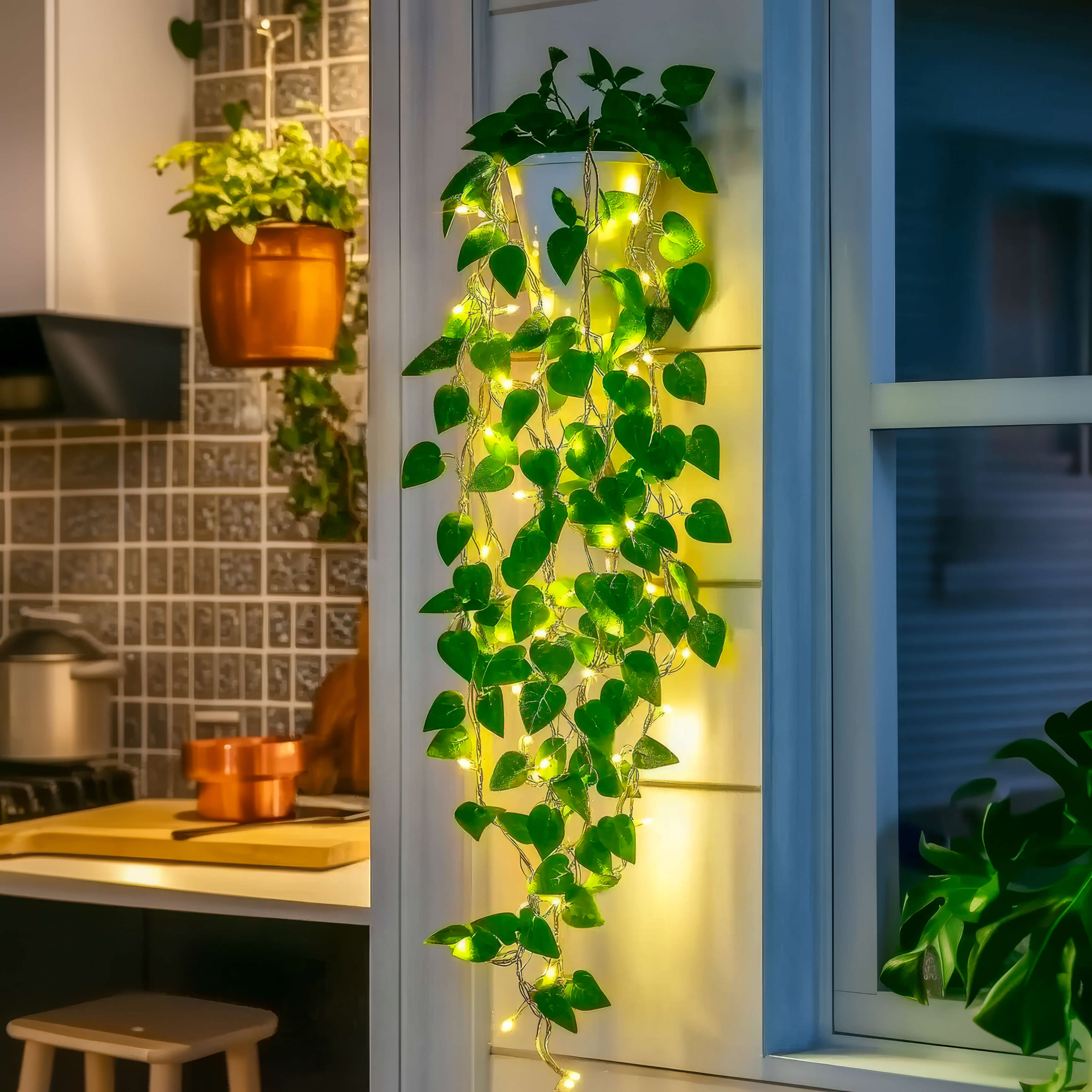 IvyGlow Lights – LED Deko-Lampe Grün für Terrasse