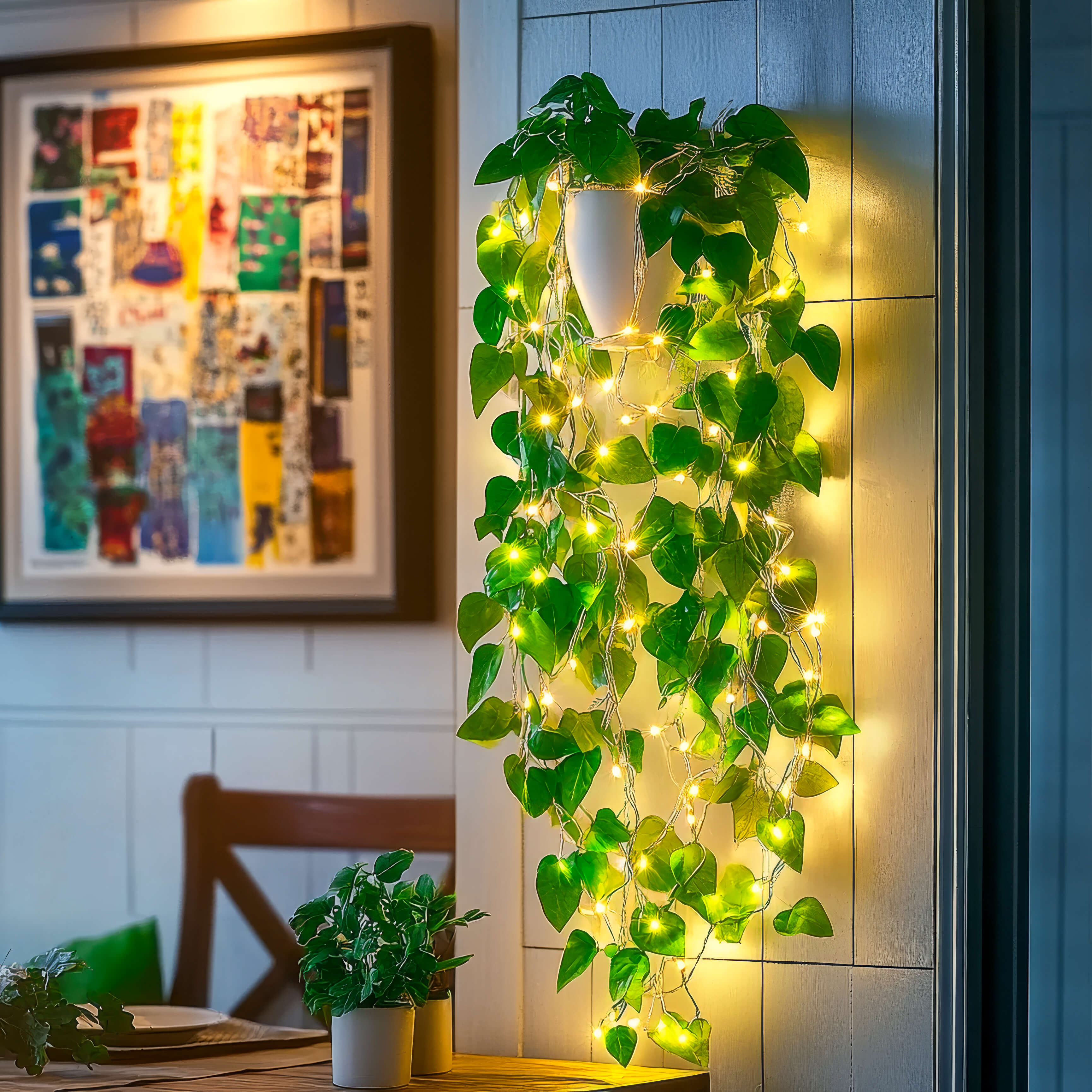 IvyGlow Lights – LED Deko-Lampe Grün für Terrasse