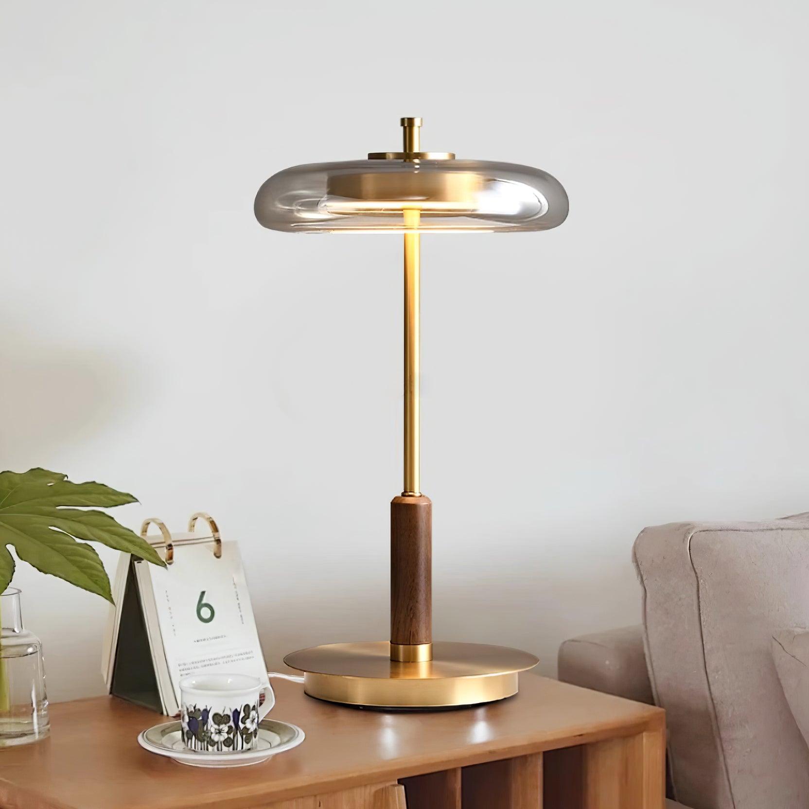 LumoRaldo Tischlampe Modern LED Gold Schwarz für Wohnzimmer