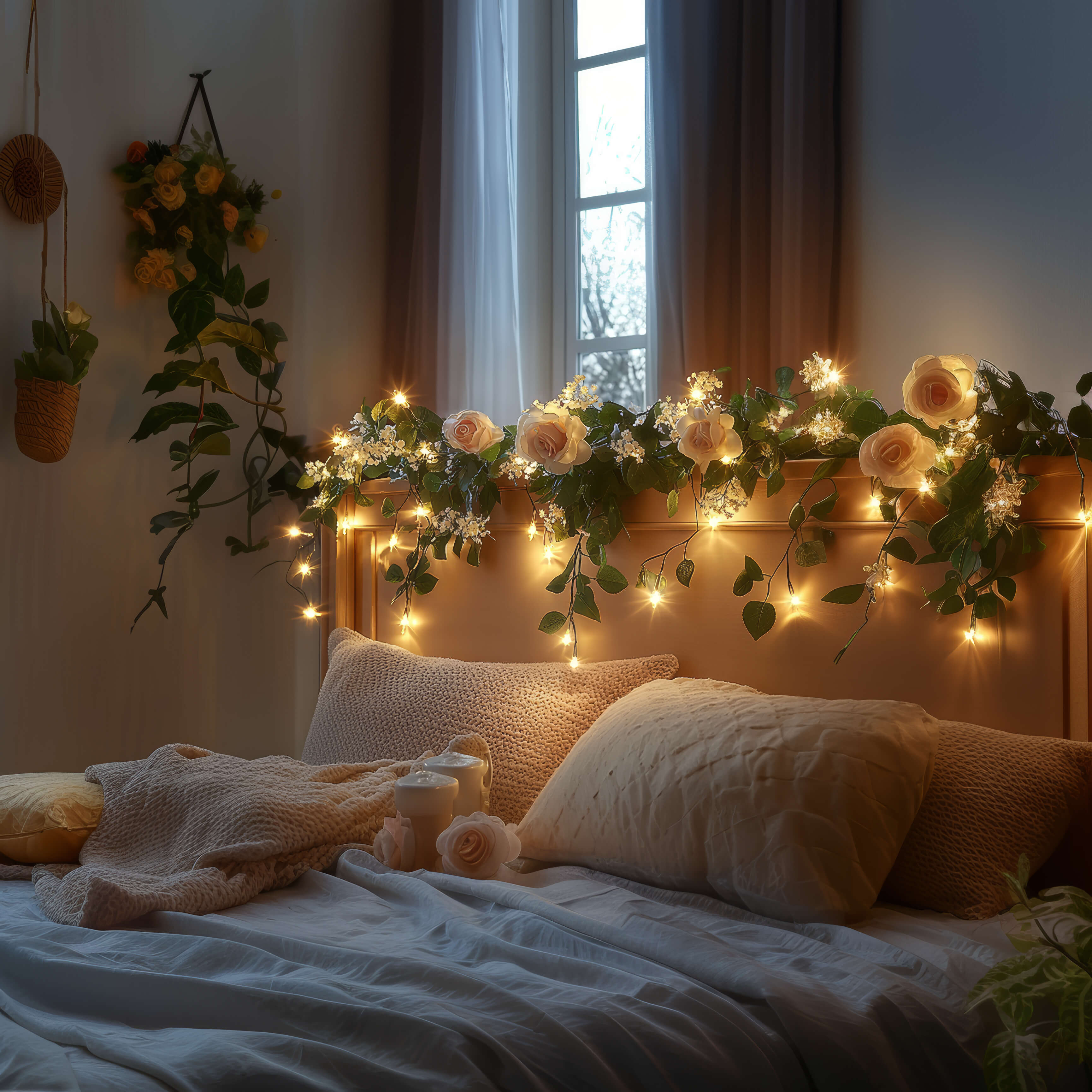 BlossomRose LED-Kranzlampe in Rosé – für Wohn- oder Esszimmer