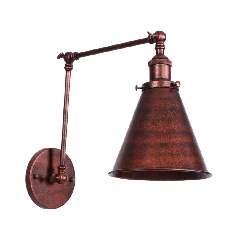 RustiGlow - Industrielle Kegel-Wandlampe im Bauernstil