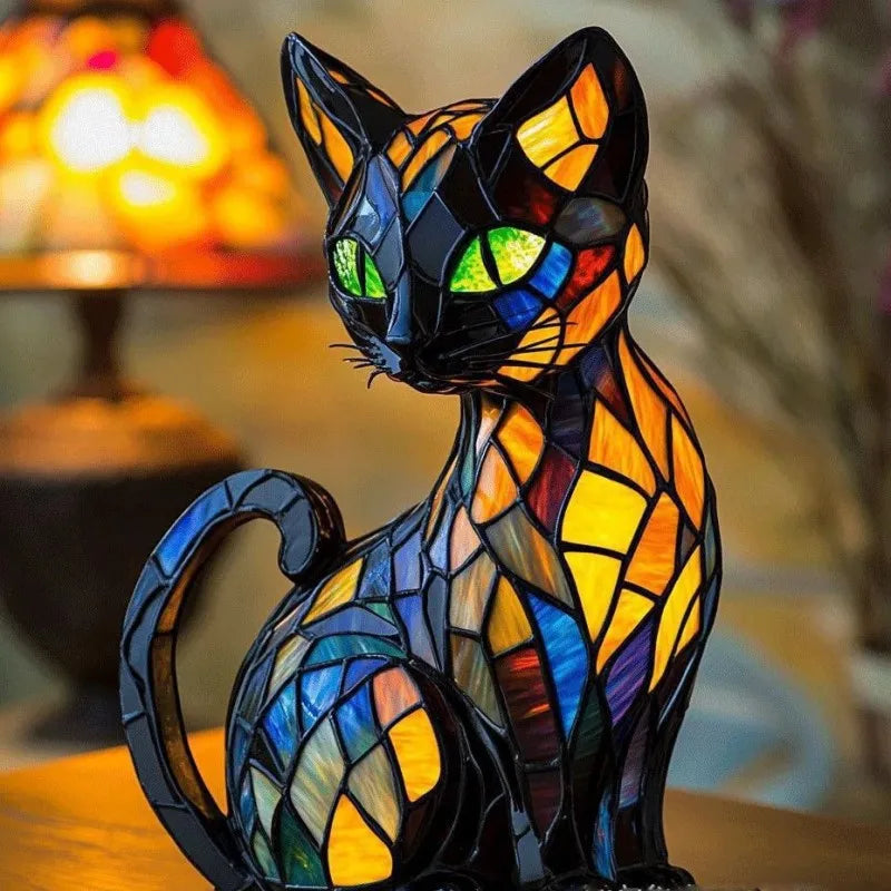 Tierlampe Nachtschwärmer Katze – LED-Leuchte mit Tiermotiv für Terrasse & Wohnraum