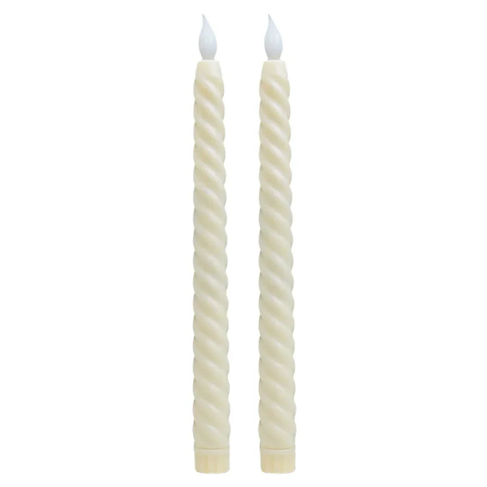 GlowFlame – Lange 3D LED-Kerzen mit flackernder Flamme Weiß für Weihnachten