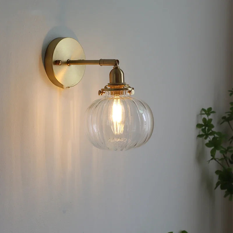 LichtZen - Nordisch moderne Wandleuchte mit Zugschalter - Glas und Eisen für Schlafzimmer oder Bad