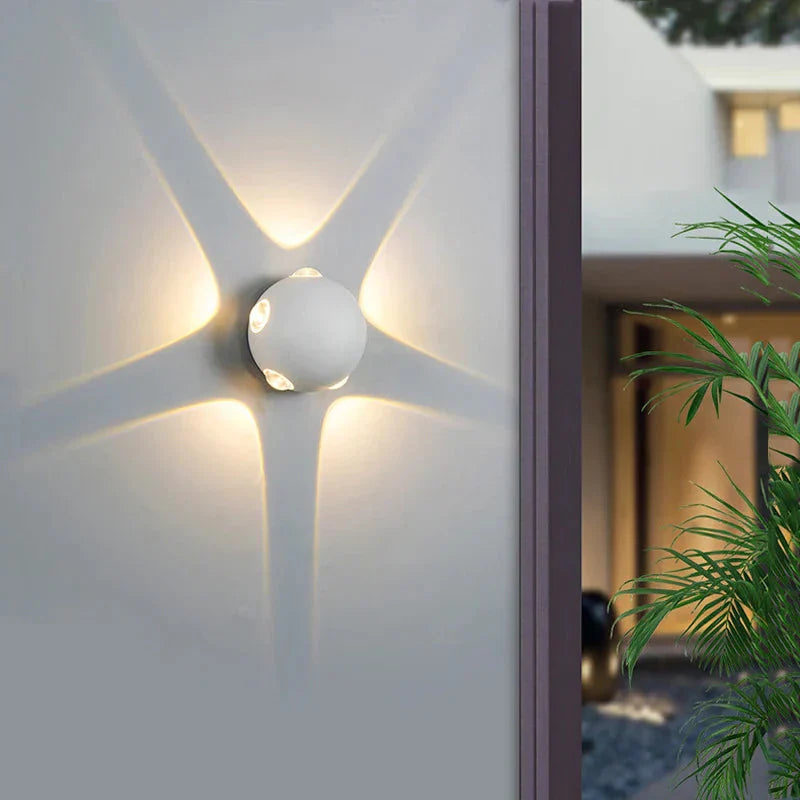 LichtPerle – Runde Aluminium Außenwandleuchte LED Schwarz Garten & Terrasse
