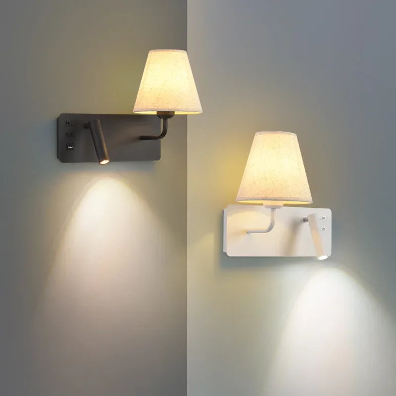 ShineNest - Moderne Wandlampe mit USB-Leselicht
