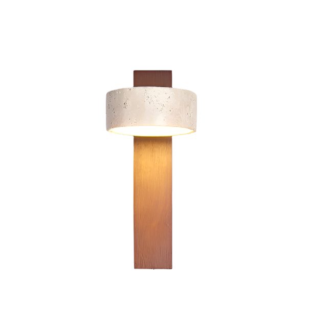 WabiLume – Off-white Travertin Wandleuchte Modern Naturstein Terrasse