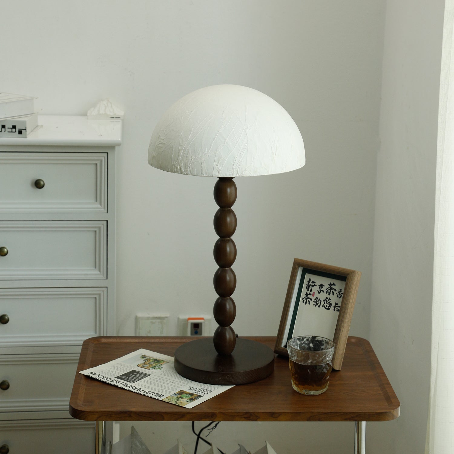 ShinLicht Tischlampe im Zen-Stil – Papieroptik, Weiß, für Wohnzimmer