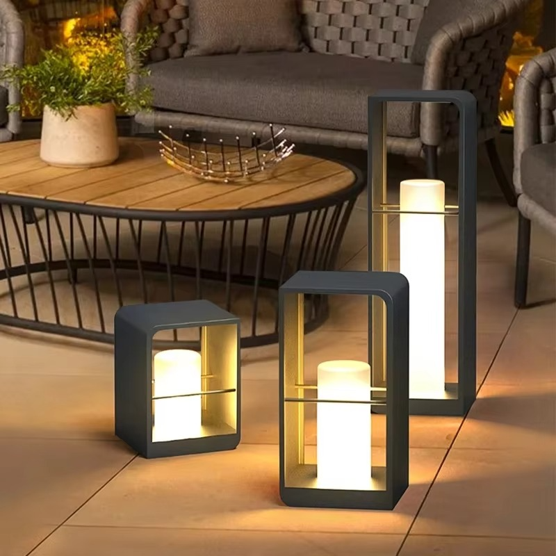 LumoSol Solarleuchte Modern Schwarz für Terrasse & Garten