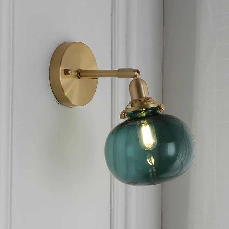 LichtZen - Nordisch moderne Wandleuchte mit Zugschalter - Glas und Eisen für Schlafzimmer oder Bad