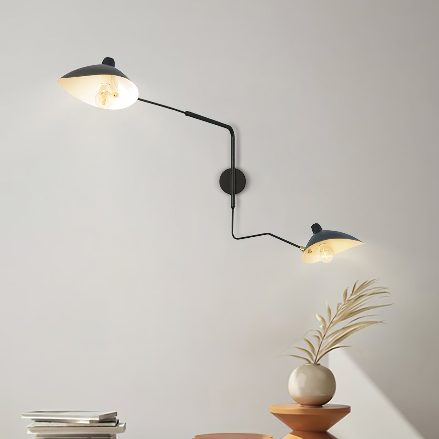 SerenLuce Wandleuchte – Modern, Gelenkarm, Schwarz, Für Wohnzimmer
