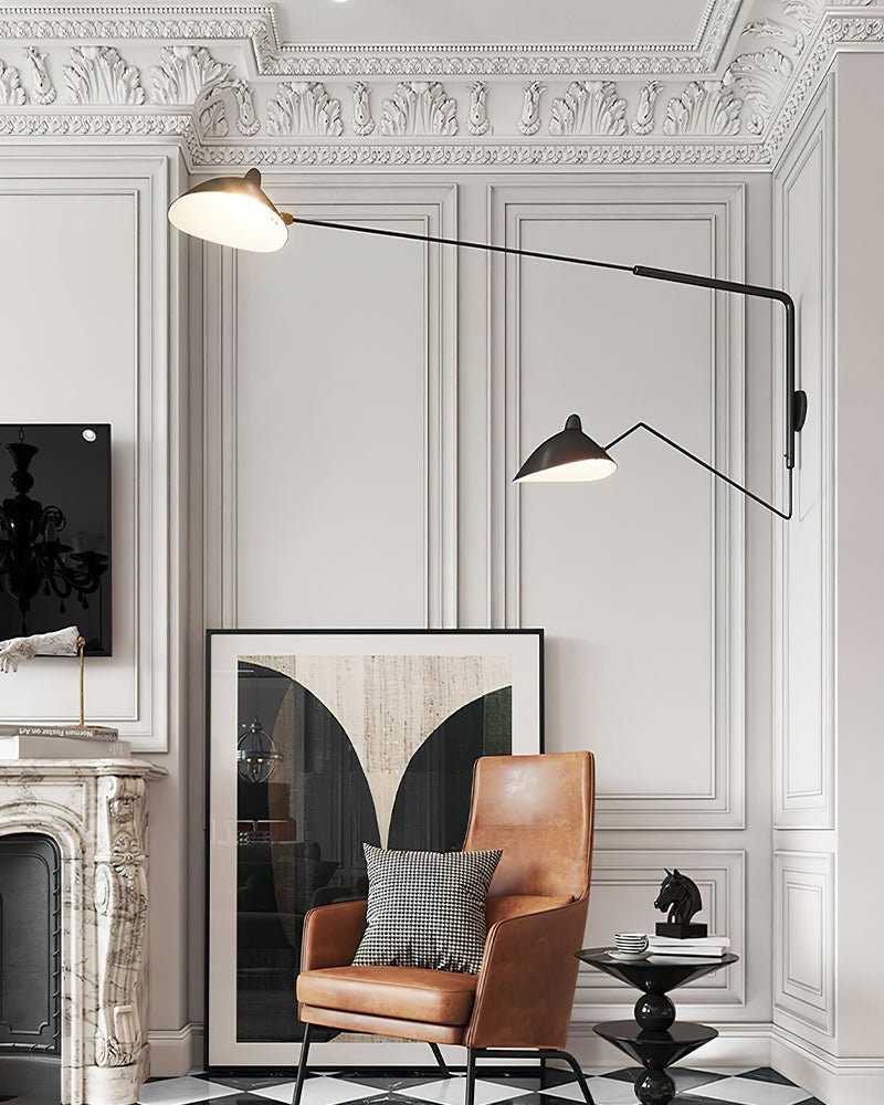 SerenLuce Wandleuchte – Modern, Gelenkarm, Schwarz, Für Wohnzimmer