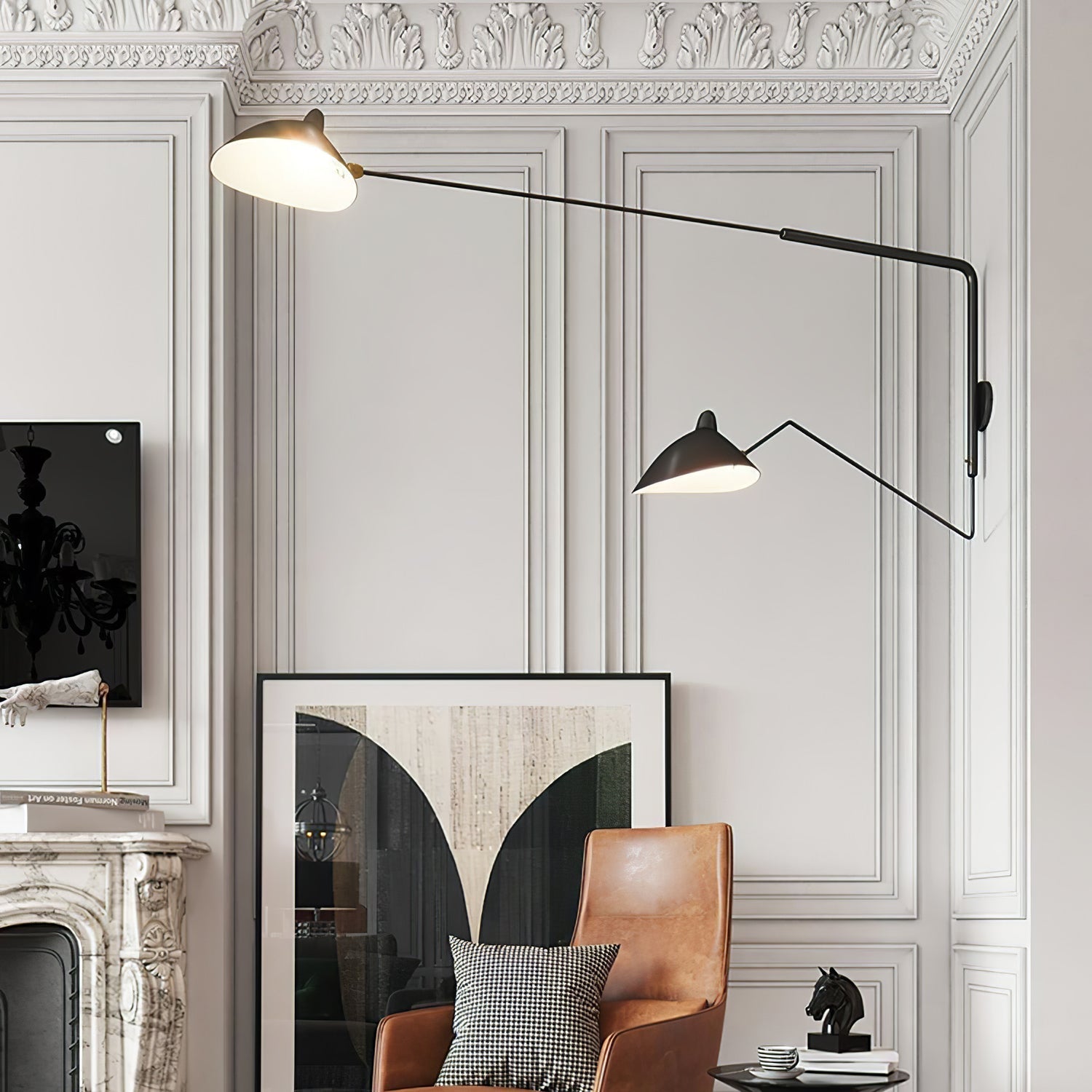 SerenLuce Wandleuchte – Modern, Gelenkarm, Schwarz, Für Wohnzimmer