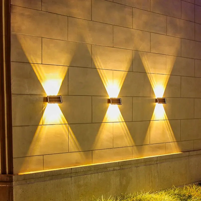 SolarEdge LED Solar Wandleuchte Außen – Wasserdichtes Wandlicht mit Warmweißem Licht