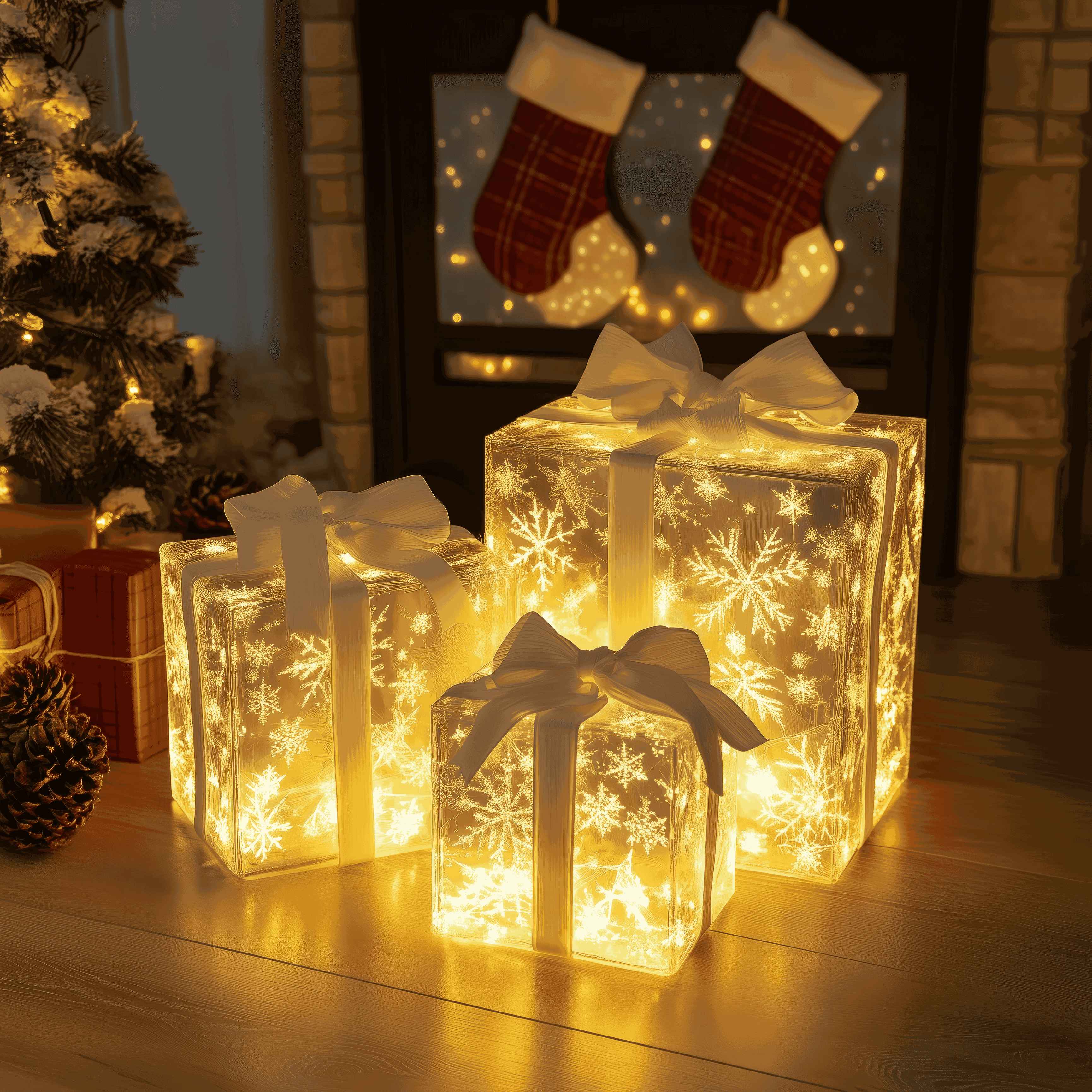 SparkGlow Boxen – LED-Dekolampen Geschenkset, Warmweiß, Wohnzimmer