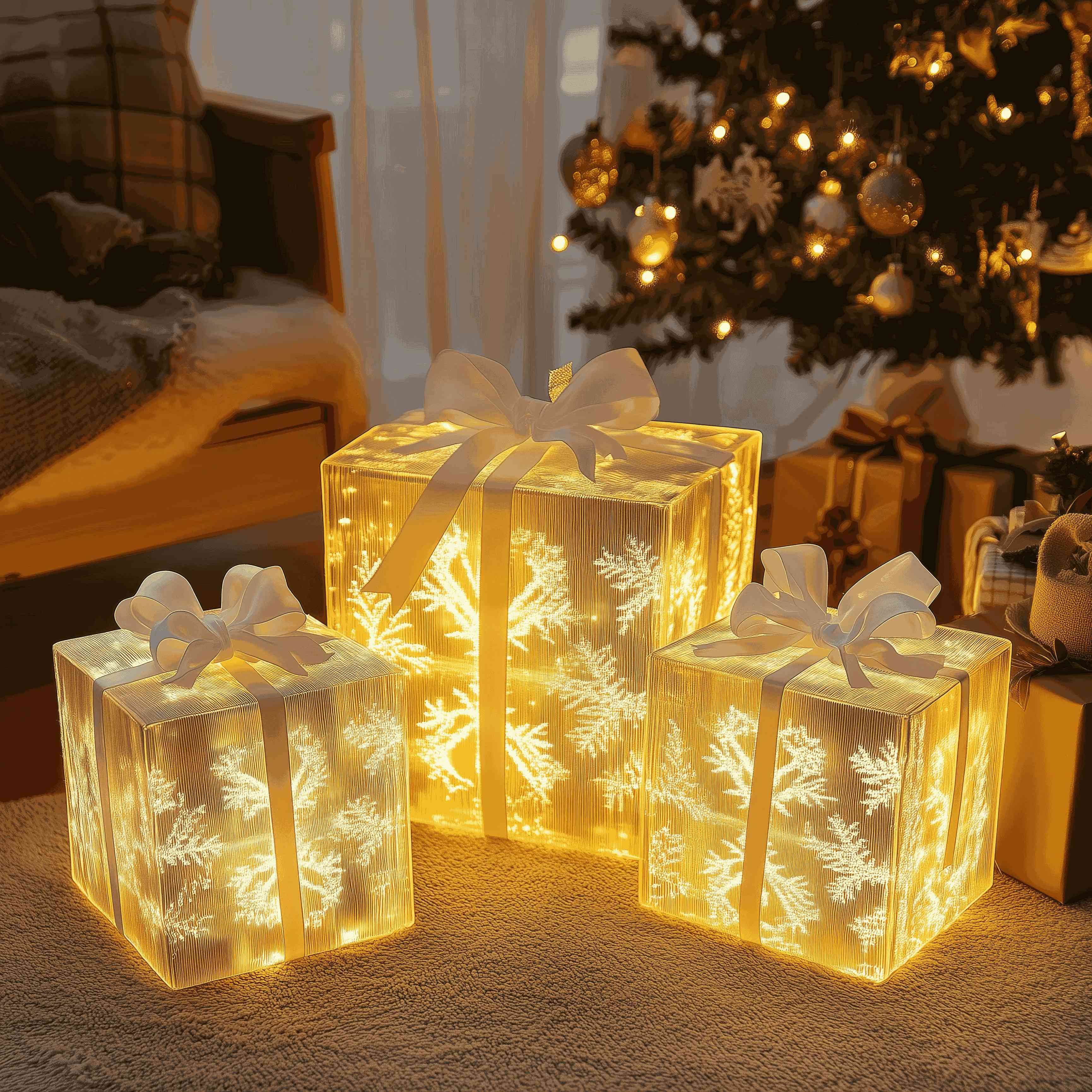 SparkGlow Boxen – LED-Dekolampen Geschenkset, Warmweiß, Wohnzimmer