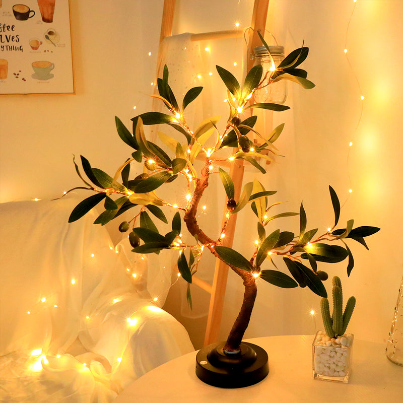 LumiBaum LED Tischlampe Baumform Warmlicht Gold