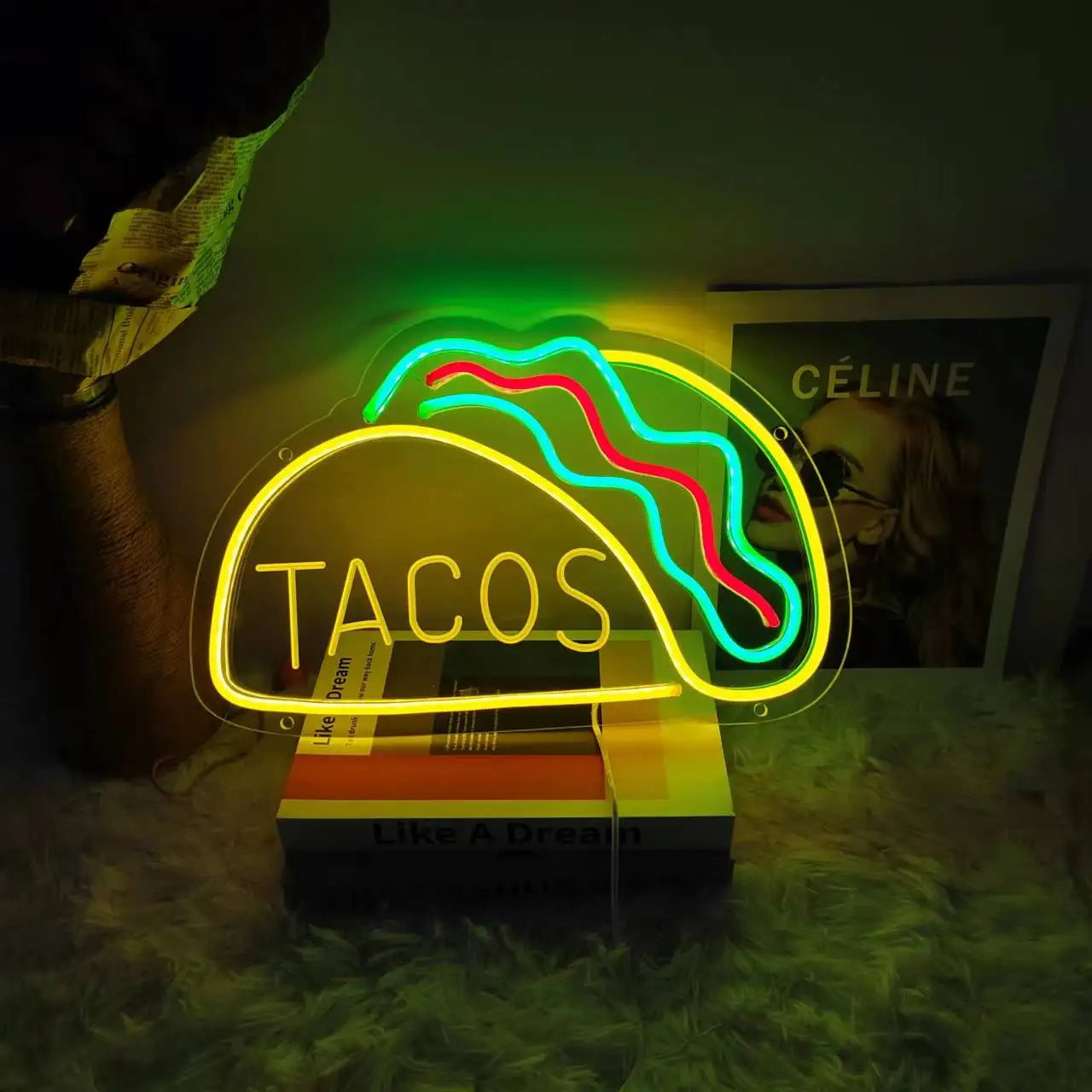 SnackLight – Retro Neonlampe dimmbar Rot-Gelb Küche