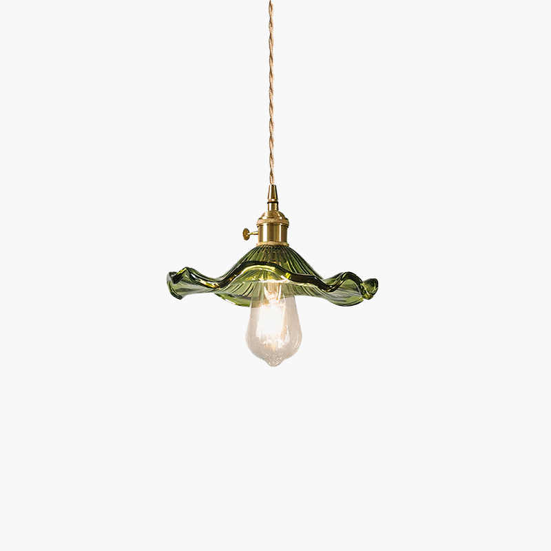 Tropical Bloom Pendelleuchte aus Glas & Messing