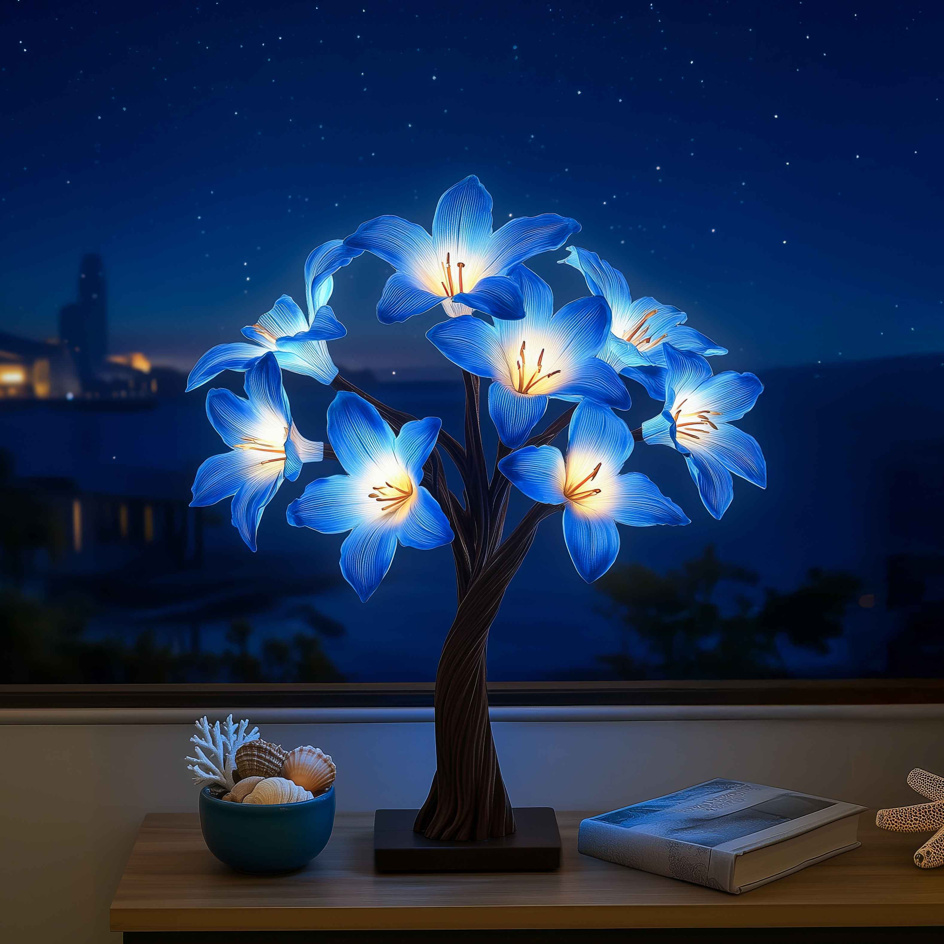 LumiLily Twilight – LED Deko-Lampe Lilien warmweiß für Wohnzimmer