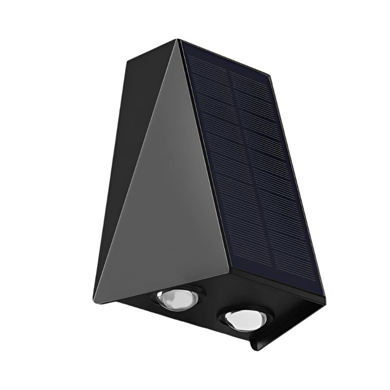 SolarGlow – Moderne LED-Solar-Wandleuchte Schwarz für Garten & Terrasse