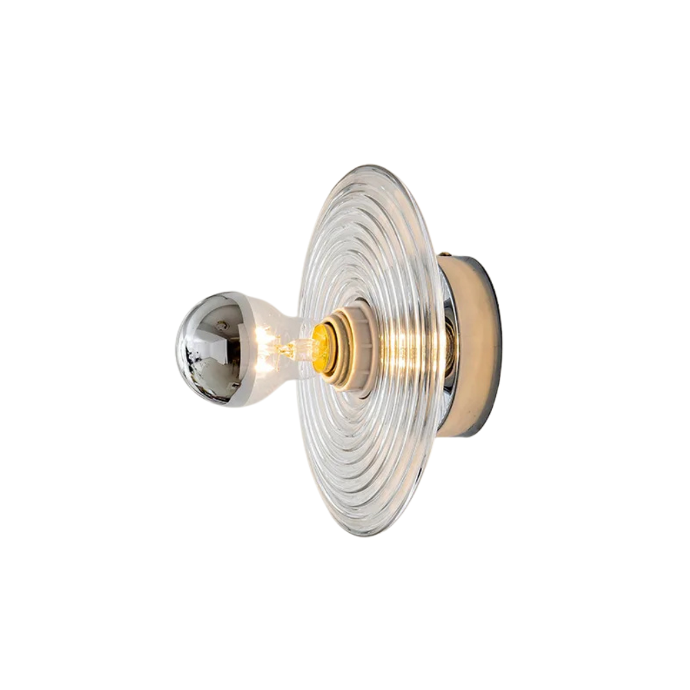GlasLicht Wandleuchte – Vintage Stil, LED, Messingoptik, Für Flur