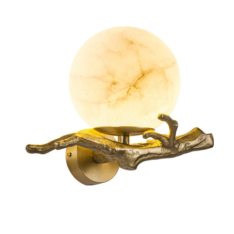LuminaStone Kreative Marmor-Wandlampe – Modern Weiß Wohnzimmer