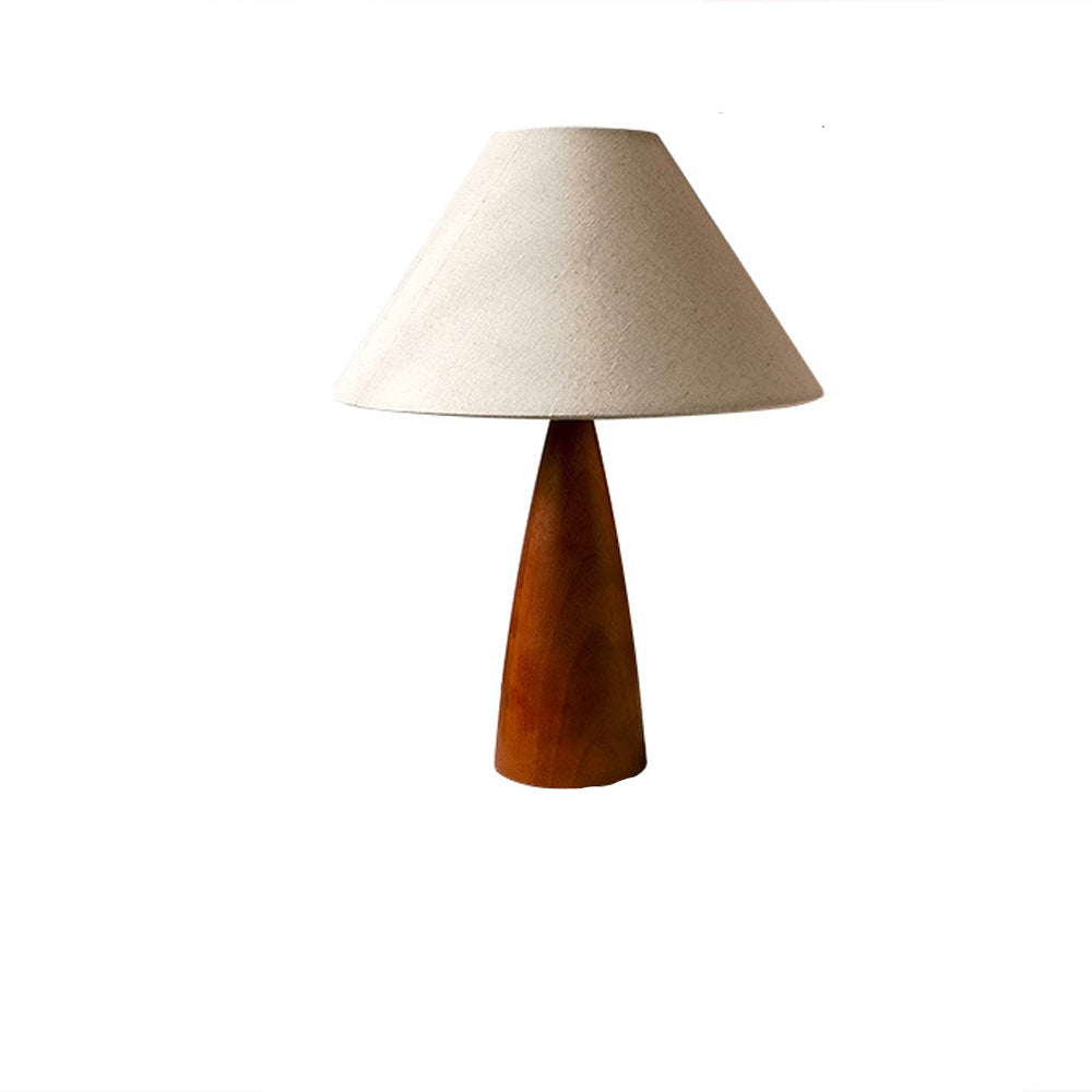 Ligno Massivholz Tischlampe im Vintage Stil – Natur Finish Wohnzimmer
