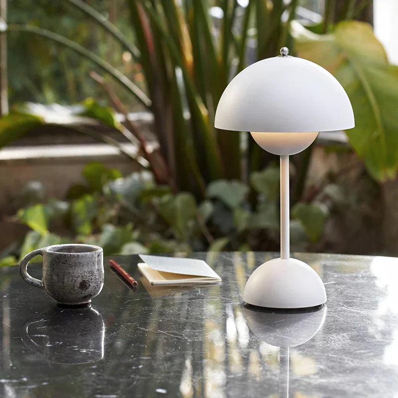 Mondschein – Moderne LED-Tischlampe dimmbar Weiß Wohnzimmer
