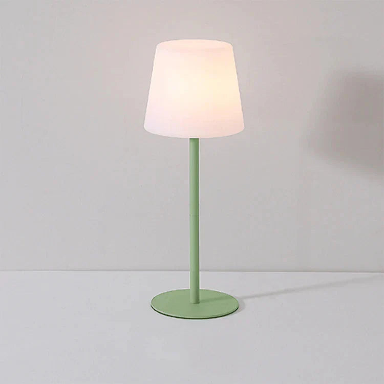 LumoGlow LED Tischlampe – Kabellos, modern, dimmbar, weiß, für Terrasse & Garten