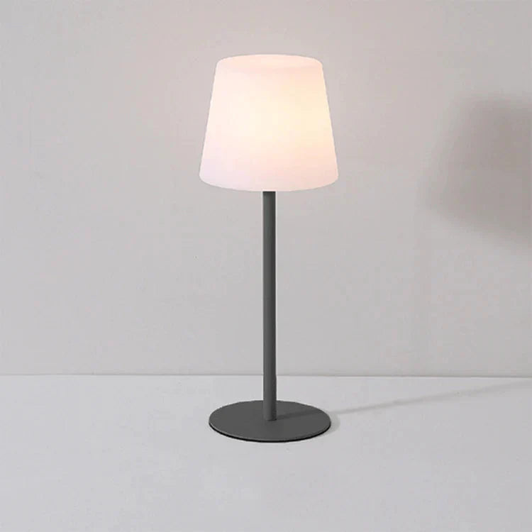 LumoGlow LED Tischlampe – Kabellos, modern, dimmbar, weiß, für Terrasse & Garten