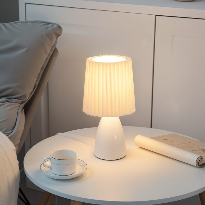 NovaLuxe – Moderne elegante LED-Tischlampe in Weiß für Wohnzimmer
