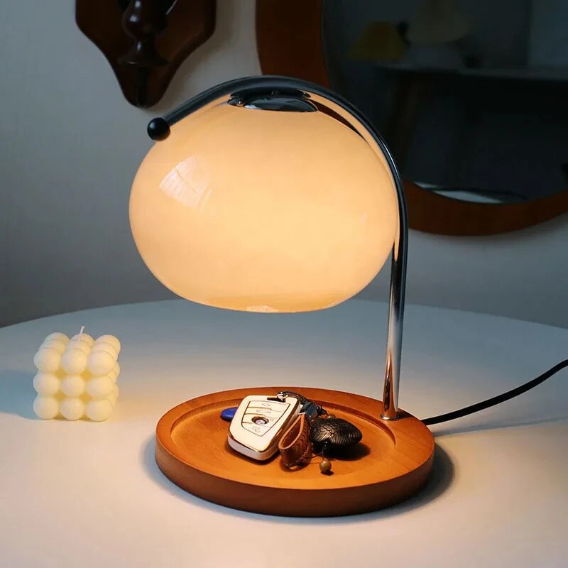 GlasLume – Moderne Glas-Macaron-Tischlampe LED Pastell Wohnzimmer