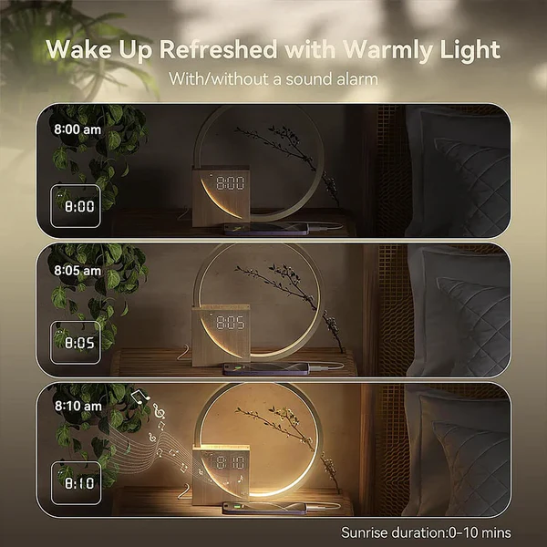 GlowTime Touch Wecker – Modernes Nachttischlicht mit Touch-Steuerung Weiß Schlafzimmer