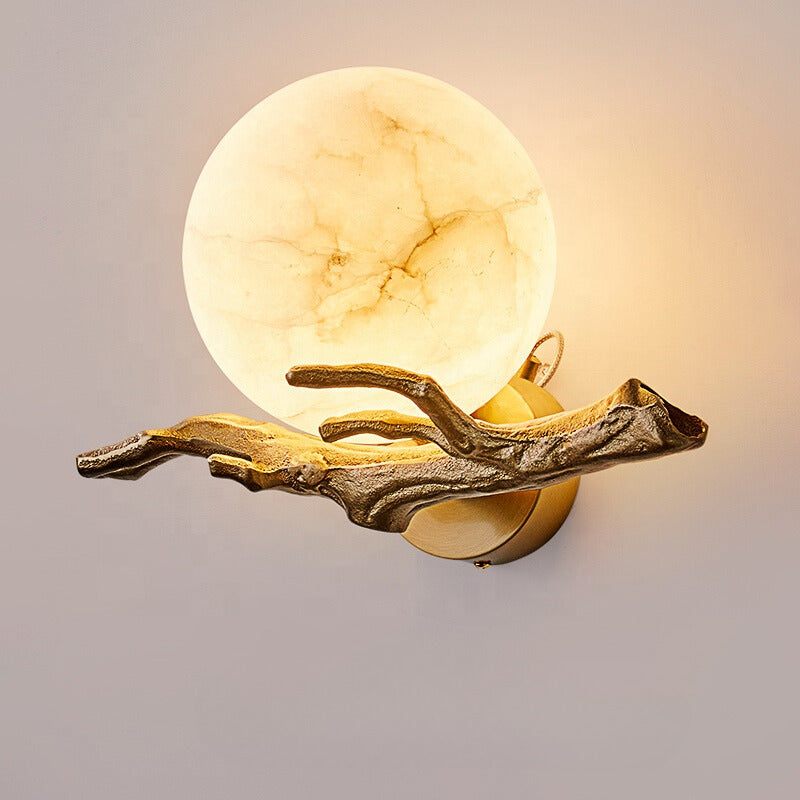 LuminaStone Kreative Marmor-Wandlampe – Modern Weiß Wohnzimmer