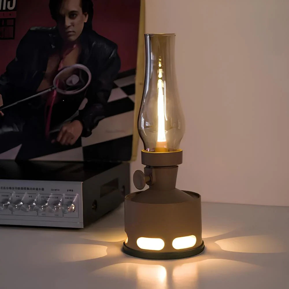 LumoLantern Vintage LED Laterne warmweiß schwarz für Garten & Terrasse