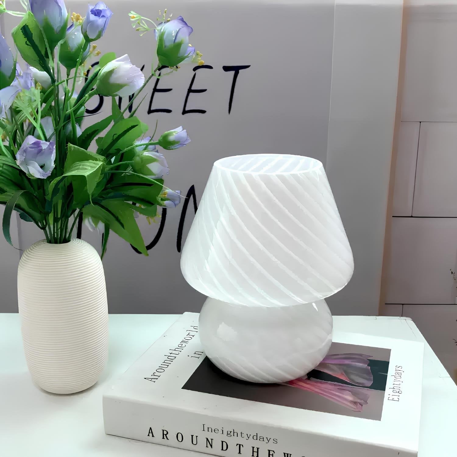LumoGlas Vintage Glaslampe – handgefertigt amber für Wohnzimmer