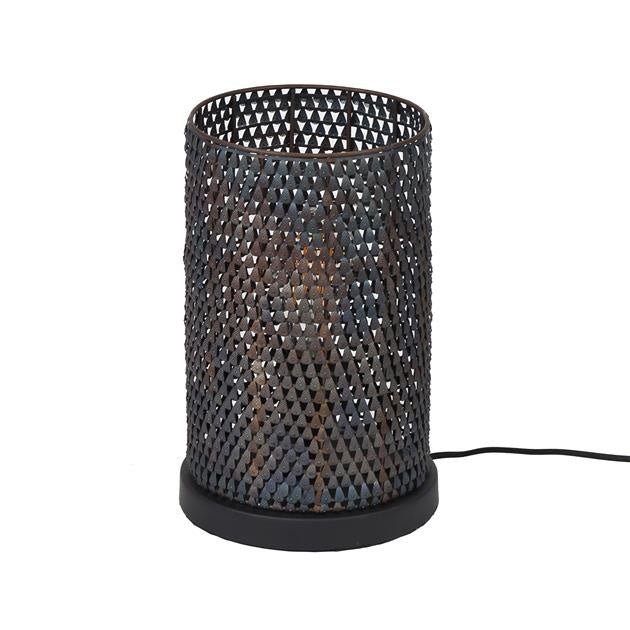 LumoJay – Moderne Tischlampe Schwarz-Braun Holzoptik für Wohnzimmer