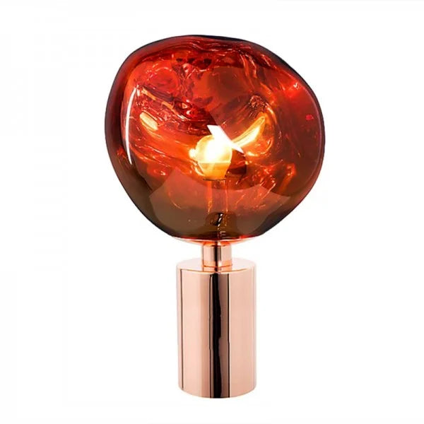 LumiDrip LED Tischlampe Modernes Design Schmelzoptik Weiß Wohnzimmer