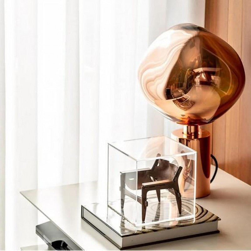 LumiDrip LED Tischlampe Modernes Design Schmelzoptik Weiß Wohnzimmer