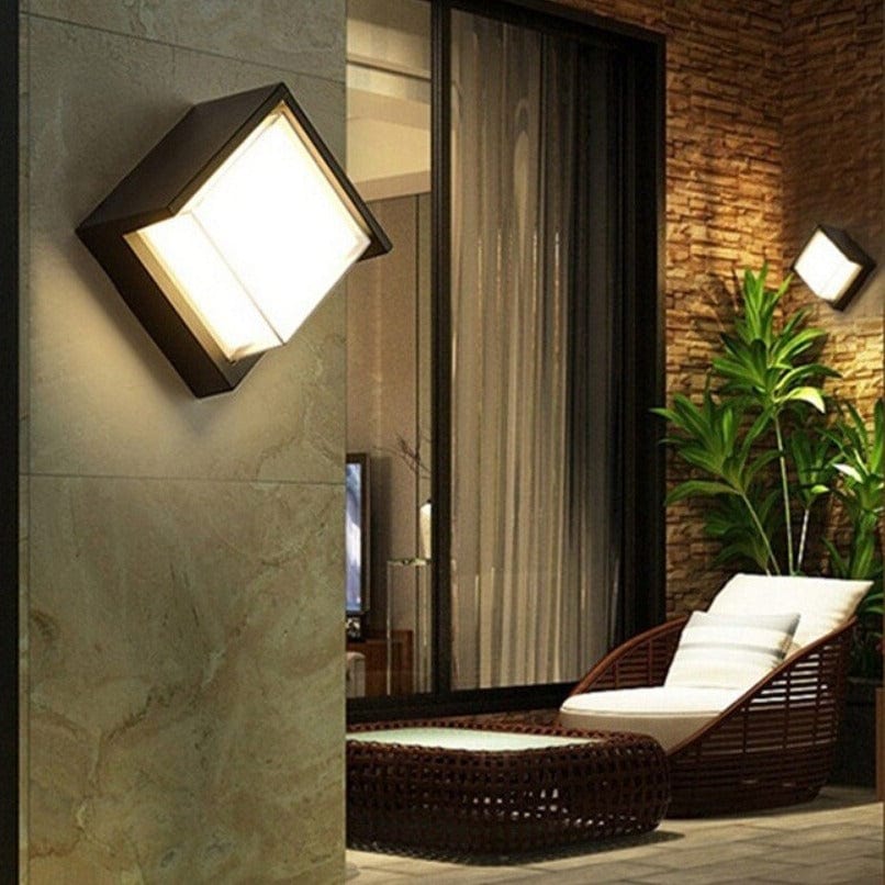 LumoGuard Außenwandleuchte Modern LED mit Sensor Schwarz für Einfahrt