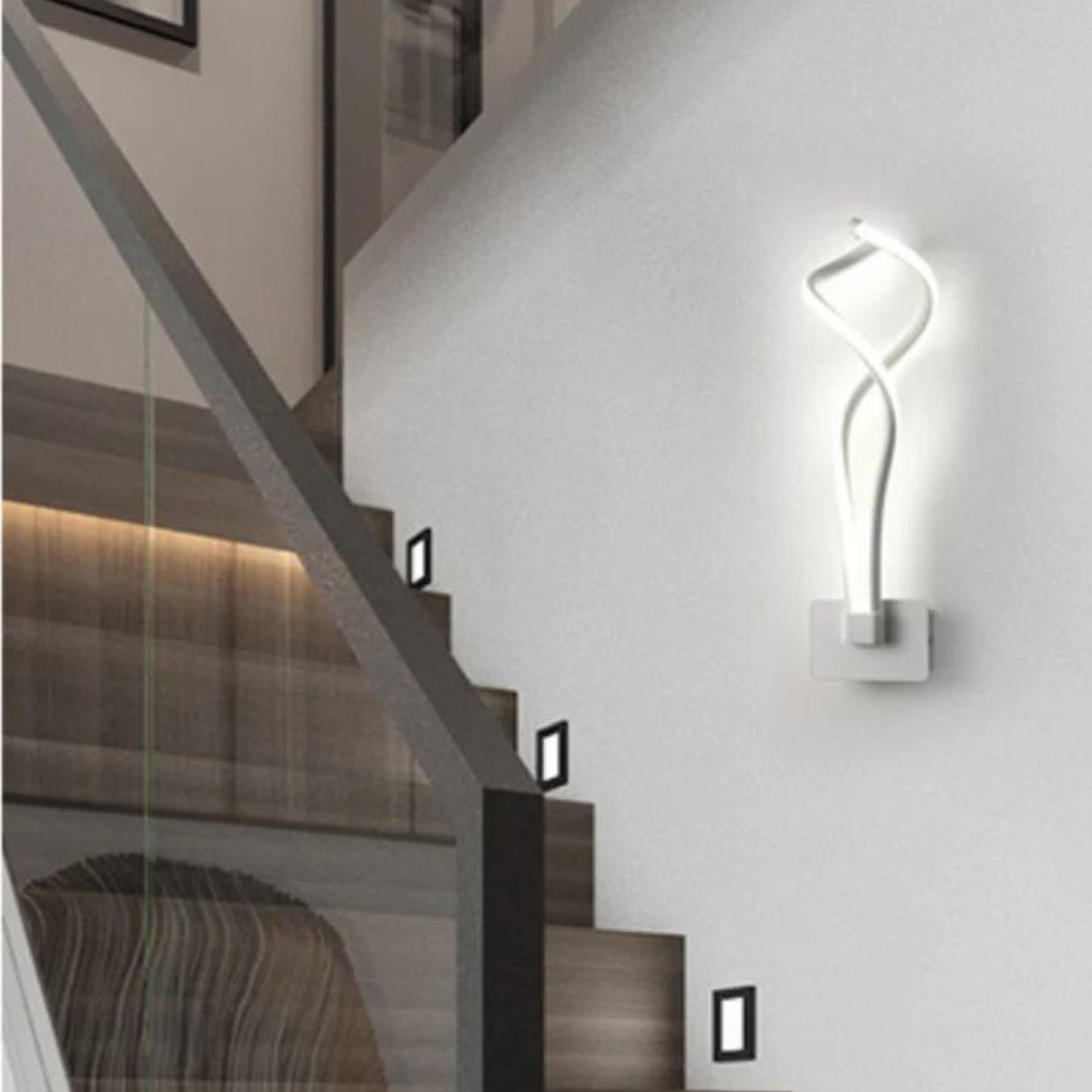 HarmonyZen Minimalistische LED-Wandleuchte - Aluminium und Acryl für modernes Ambiente