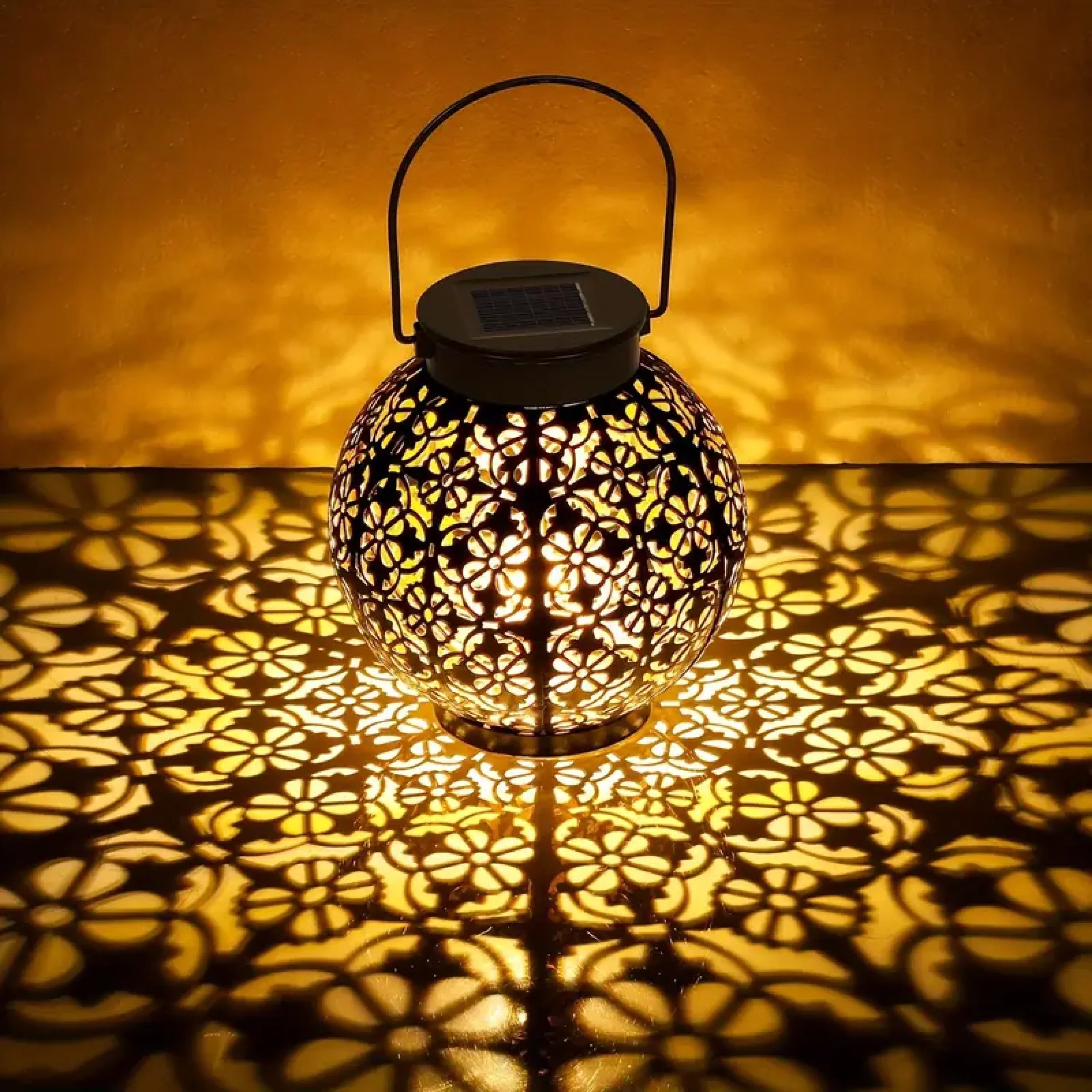 LunaGlow Solar Lampe – Modern, Rund, Warmlicht, Für Terrasse