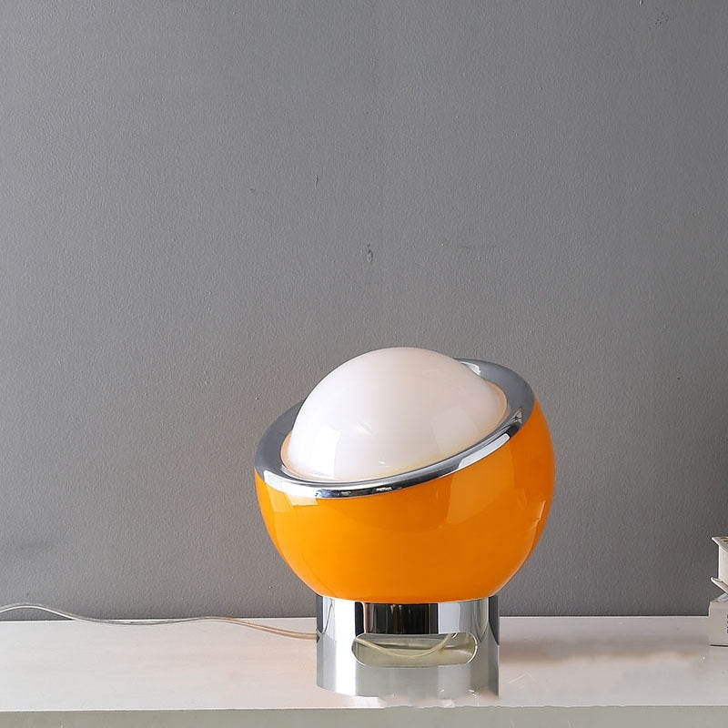 OpalLux Bauhaus Tischlampe – Französisches Design Opalglas Weiß Wohnzimmer