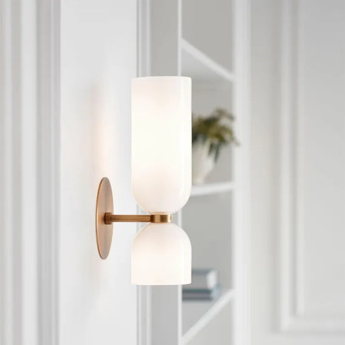 VitraGlow Glas Wandleuchte – Modern, LED, Gold, Für Flur